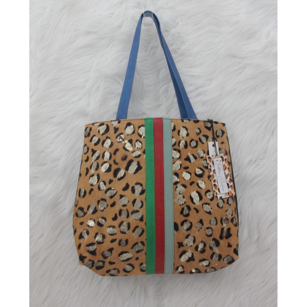NWT /Folklore Couture Patchwork Leather and Hair-on-Hide Tote / Retail $75